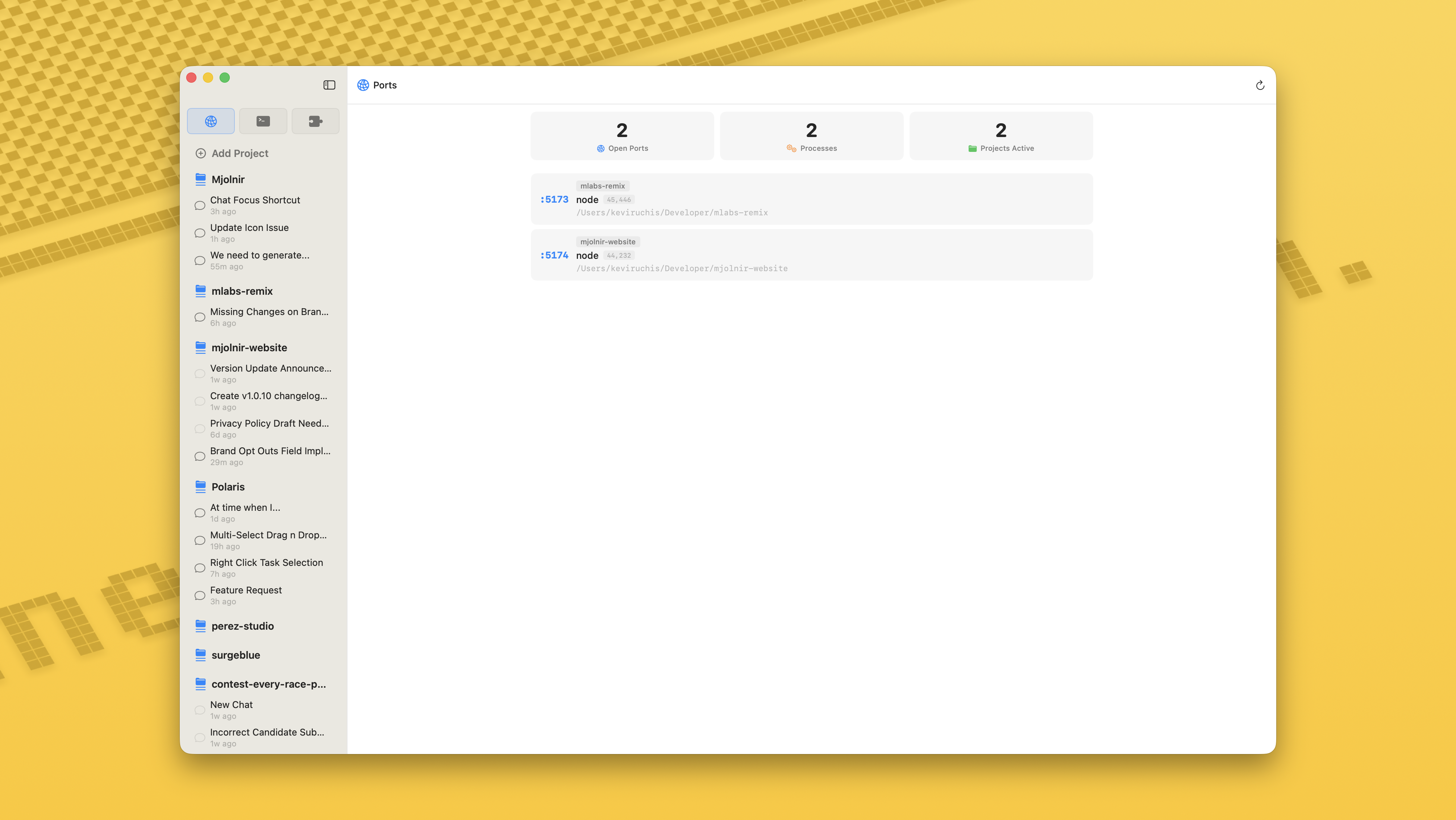 Port monitoring panel