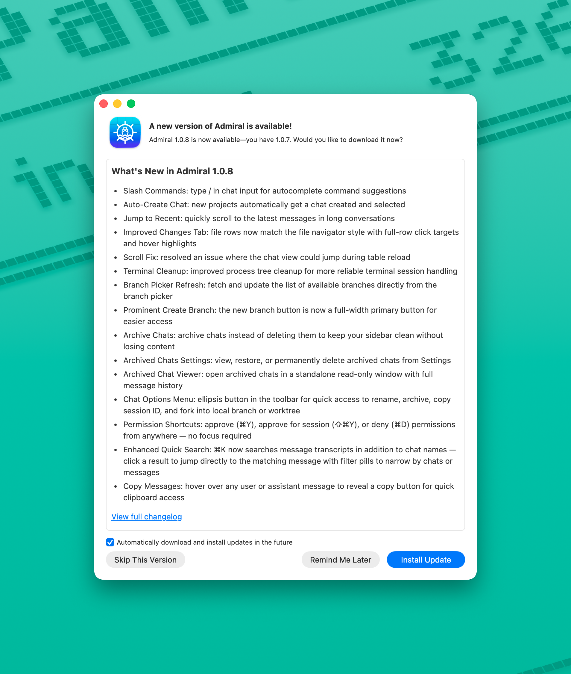Admiral 1.0.8 — Our Snow Leopard Moment